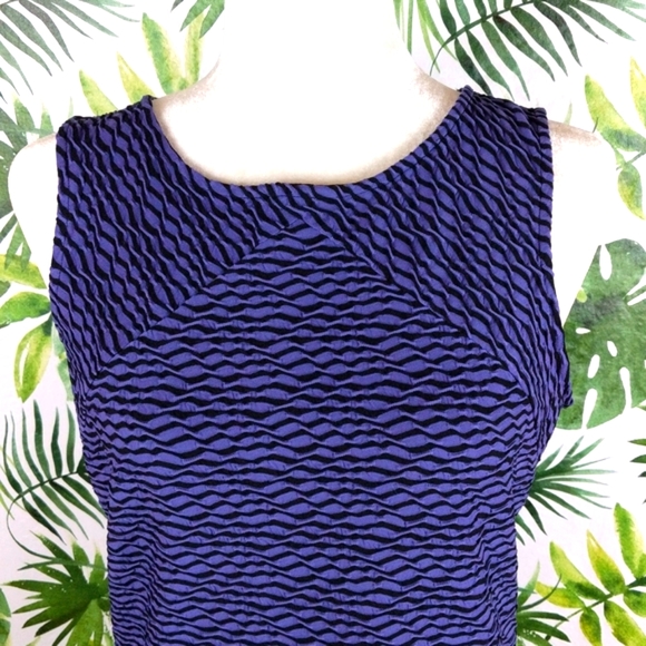 Liz Claiborne Ribbed Purple Striped Tank Top (Size: Small) - Picture 2 of 9